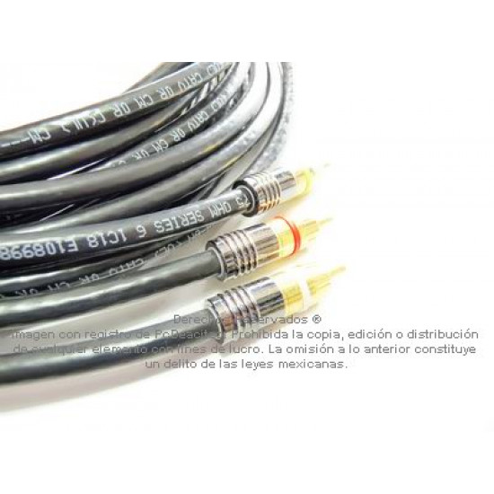 Cable Digital AV RCA para Video Compuesto + Audio R/L de 40 m