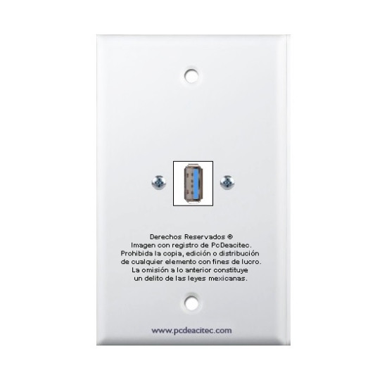 Placa Tapa USB 3.0 tipo A en ABS