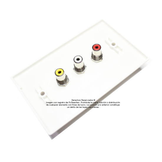 Placa Tapa RCA AV en ABS