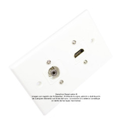 Placa Tapa HDMI + Jack de audio 3.5 mm en ABS