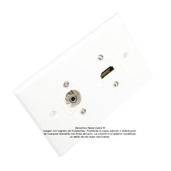 Placa Tapa HDMI + Jack de audio 3.5 mm en ABS