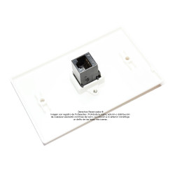 Placa Tapa Jack Cat6 a Jack RJ45 Cat6 cople ABS