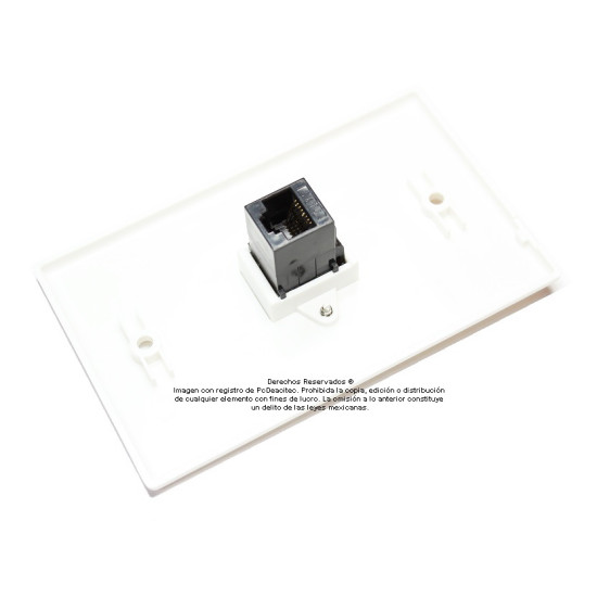 Placa Tapa Jack Cat6 a Jack RJ45 Cat6 cople ABS