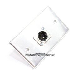Placa Tapa XLR Canon macho a soldable en Aluminio
