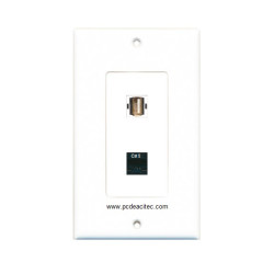 Placa Tapa decora ABS puerto USB 2.0 + Jack RJ45 Cat5e
