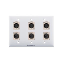 Placa Tapa 6 puertos XLR Canon soldable en ABS