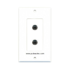 Placa Tapa Decora 2 Jack audio 3.5 mm en plástico ABS