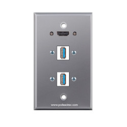 Placa Tapa aluminio HDMI pigtail + 2 USB 3.0 tipo A