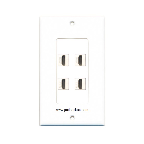 Placa Tapa Decora 4 HDMI en ABS