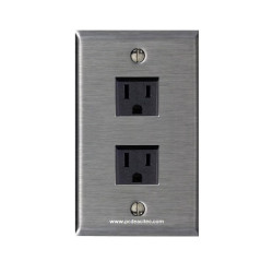 Placa Tapa Contacto Eléctrico doble en Acero Inoxidable