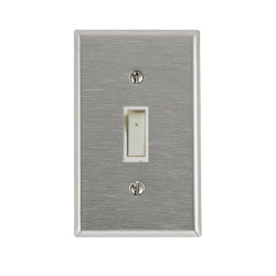 Placa Tapa apagador 1 polo 1 tiro en Acero Inoxidable