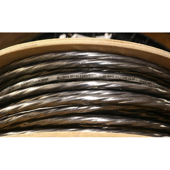 Twinax 150Ω, 1 Pair 22AWG (19x34) Tinned Copper, Foam FEP Insulation, Overall Duofoil Shield, FEP Jacket, CMP, bobina 305 m