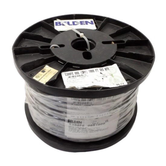 Bobina Belden Cable 2x18 AWG blindado 5300FE para control, voz y datos, 305 m