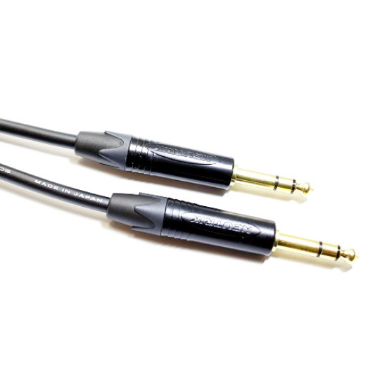 Cable estéreo TRS a TRS 6.3 mm Canare - Neutrik en oro grado estudio de 2 m