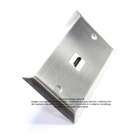 Placa Tapa HDMI en Acero Inoxidable
