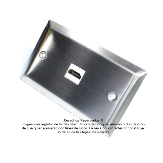 Placa Tapa HDMI en Acero Inoxidable