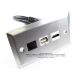 Placa Tapa HDMI 4k pigtail + USB 2.0 + Jack RJ45 Cat6 crimpado en Acero Inoxidable