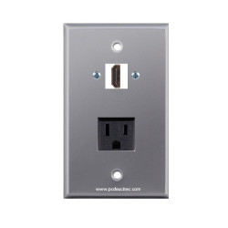 Placa Tapa HDMI 4k + contacto eléctrico en Aluminio