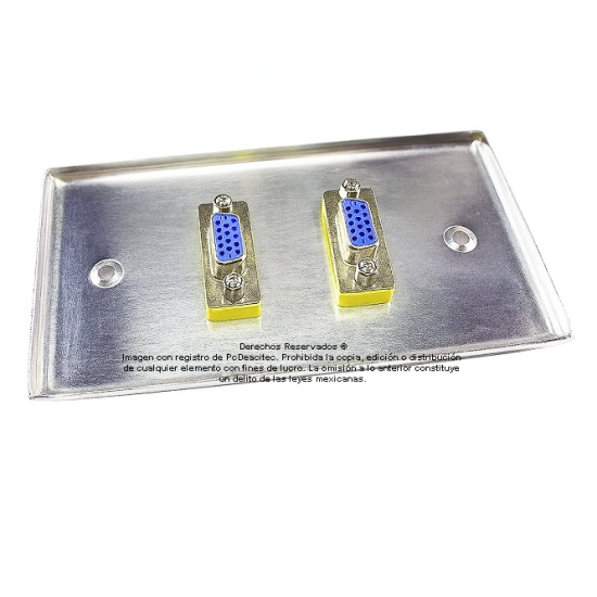 Placa Tapa doble VGA en Aluminio