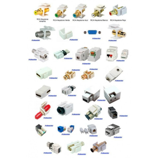 Placa Tapa Decora 4 Jack RJ45 Cat6 en ABS