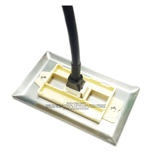 Placa Tapa HDMI pigtail en Acero Inoxidable