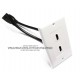 Placa Tapa doble pigtail HDMI en ABS