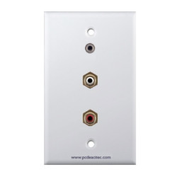 Placa Tapa Jack 3.5 mm + RCA R/L en ABS