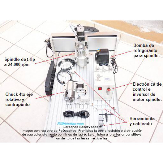 Router 4 ejes CNC XR-1400 Pro, CPU, VCarvePro 7.5 y más...