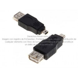 Adaptador USB 2.0 A hembra a mini USB B macho