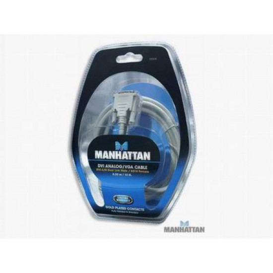 Cable DVI-I macho dual (24+5) pin a VGA hembra de 3.0 m