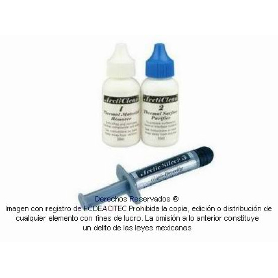 Kit pasta térmica Arctic Silver 5 de 3.5 gr y soluciones ArctiClean