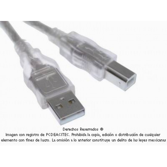 Cable extensión USB 2.0 AB macho a macho de 1.8 m