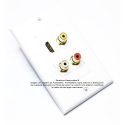 Placa Tapa HDMI + 3 RCA AV en ABS