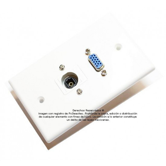 Placa Tapa VGA + Toslink fibra óptica en ABS