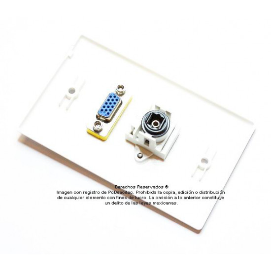 Placa Tapa VGA + Toslink fibra óptica en ABS