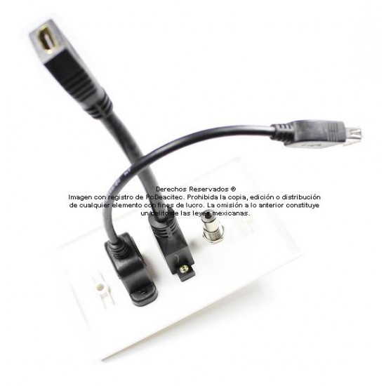 Placa Tapa USB 2.0 pigtail + HDMI pigtail + Audio Jack 3.5 mm en ABS