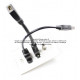 Placa Tapa USB 2.0 pigtail + HDMI pigtail + Audio Jack 3.5 mm en ABS
