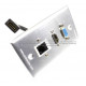 Placa Tapa VGA + HDMI pigtail + Jack RJ45 Cat5e ponchable en Aluminio