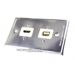 Placa Tapa metálica HDMI + USB 2.0 en Aluminio