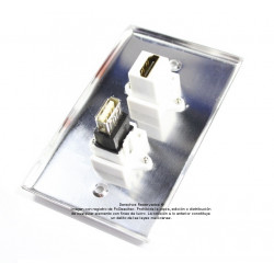 Placa Tapa metálica HDMI + USB 2.0 en Aluminio