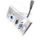 Placa Tapa VGA + HDMI pigtail + Jack RJ45 Cat6 ponchable en Aluminio