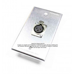 Placa Tapa XLR Canon Hembra soldable en Aluminio