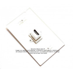 Placa Tapa HDMI 4k conector rasante en plástico ABS