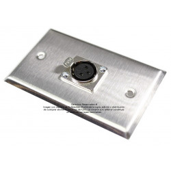 Placa Tapa XLR Canon soldable en Acero Inoxidable