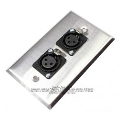 Placa Tapa XLR Canon Neutrik doble soldable en Acero Inoxidable