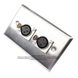 Placa Tapa XLR Canon doble soldable en Acero Inoxidable