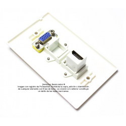 Placa Tapa VGA + Tapón + HDMI en ABS