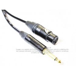Cable Canare TS 1/4 (6.3 mm) macho a XLR Hembra Neutrik en oro grado estudio de 2 m