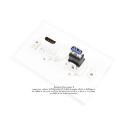  Placa Tapa HDMI + USB 3.0 en ABS