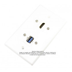  Placa Tapa HDMI + USB 3.0 en ABS